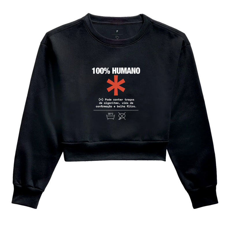 Moletom Cropped Preto - Decomposition Label