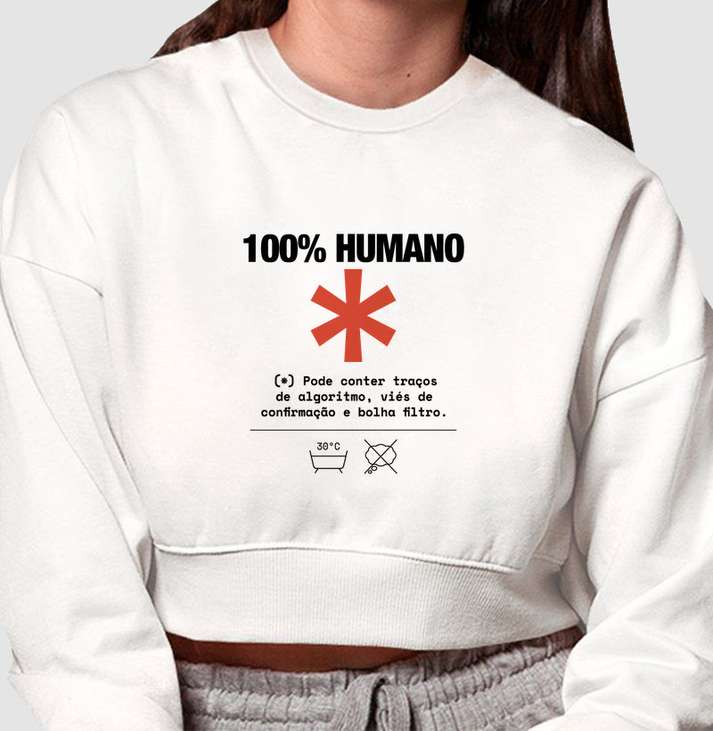 Moletom Cropped Branco - Decomposition Label