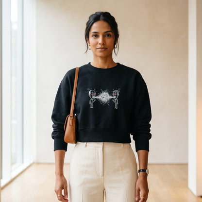 Moletom Cropped Preto - Eloquência Muda