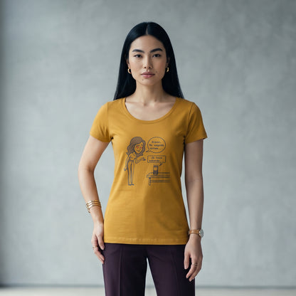 Camiseta Mostarda Feminina - Confissão Virtual