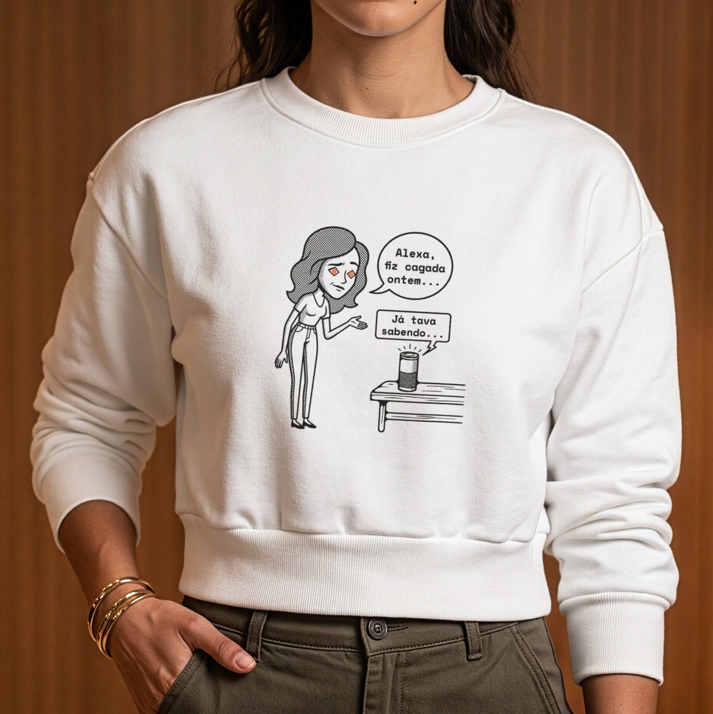 Moletom Cropped Branco - Confissão Virtual