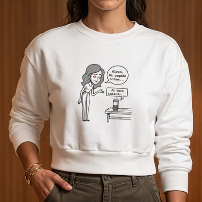 Moletom Cropped Branco - Confissão Virtual