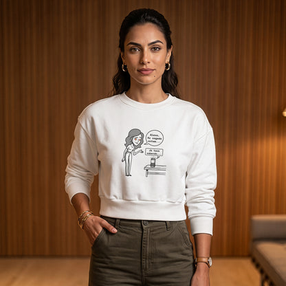 Moletom Cropped Branco - Confissão Virtual