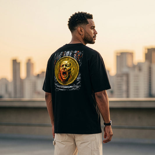 Camiseta Oversized Preta Unissex - Rot Cashflow