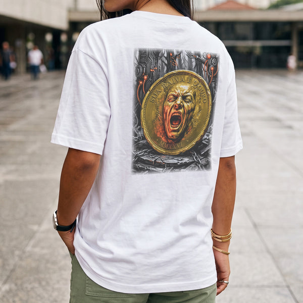 Camiseta Oversized Branca Unissex - Rot Cashflow