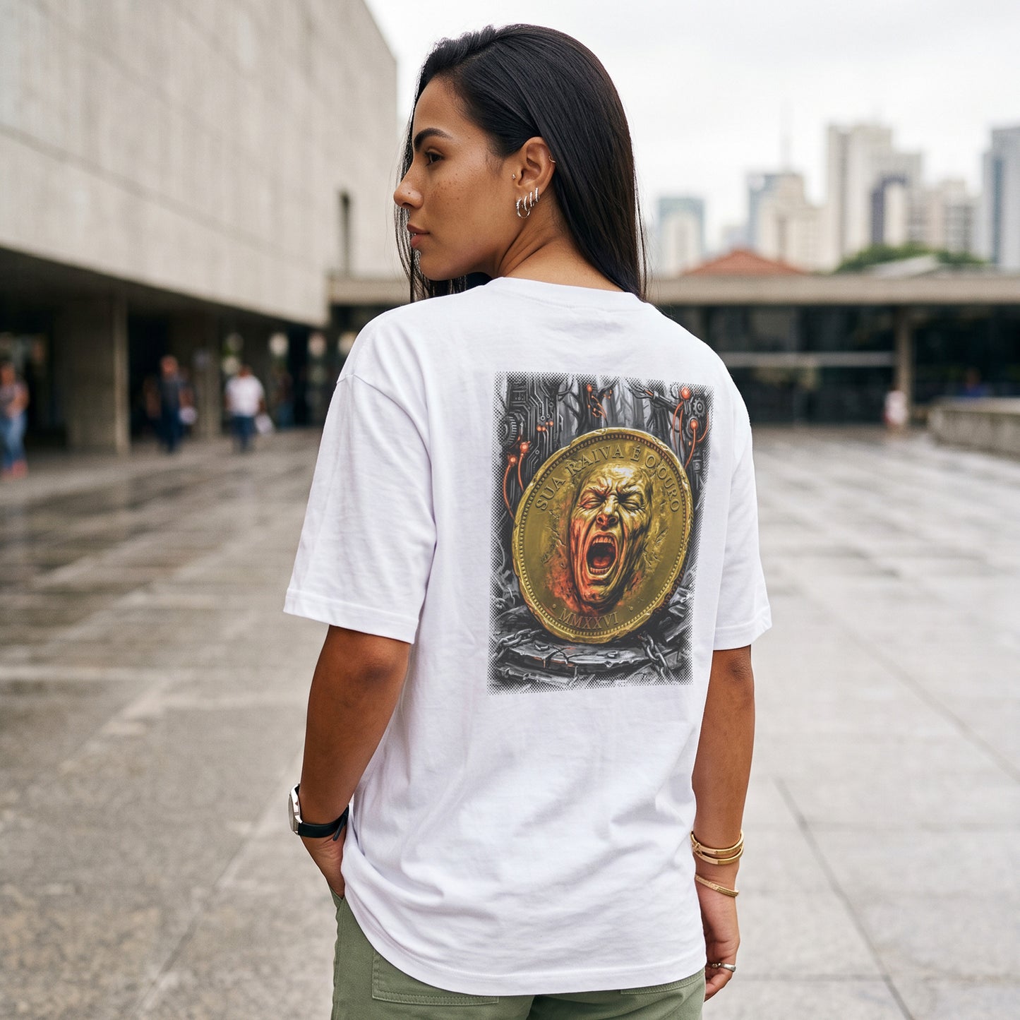 Camiseta Oversized Branca Unissex - Rot Cashflow