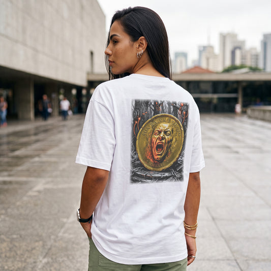 Camiseta Oversized Branca Unissex - Rot Cashflow