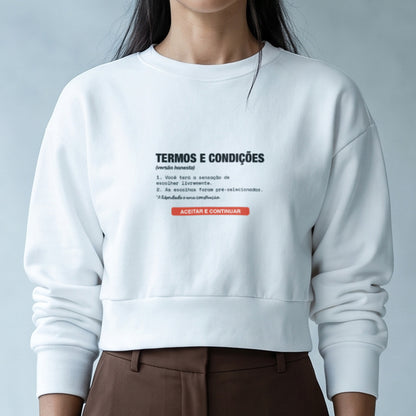 Moletom Cropped Branco - Default Honesto
