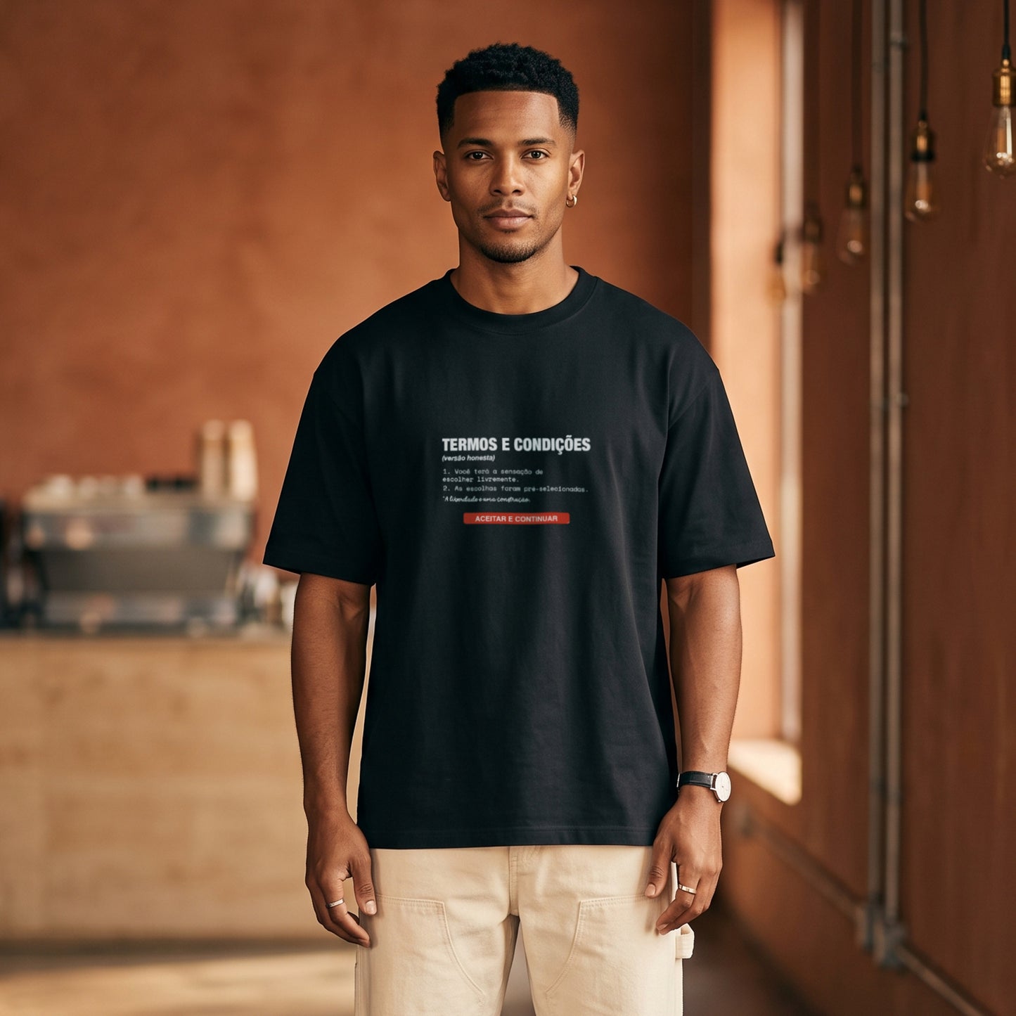 Camiseta Oversized Preta Unissex - Default Honesto