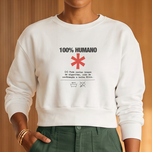 Moletom Cropped Branco - Decomposition Label