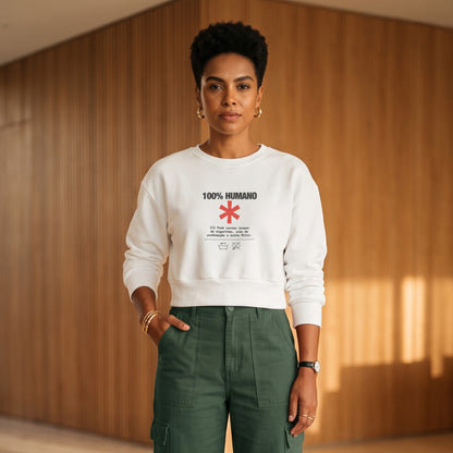 Moletom Cropped Branco - Decomposition Label