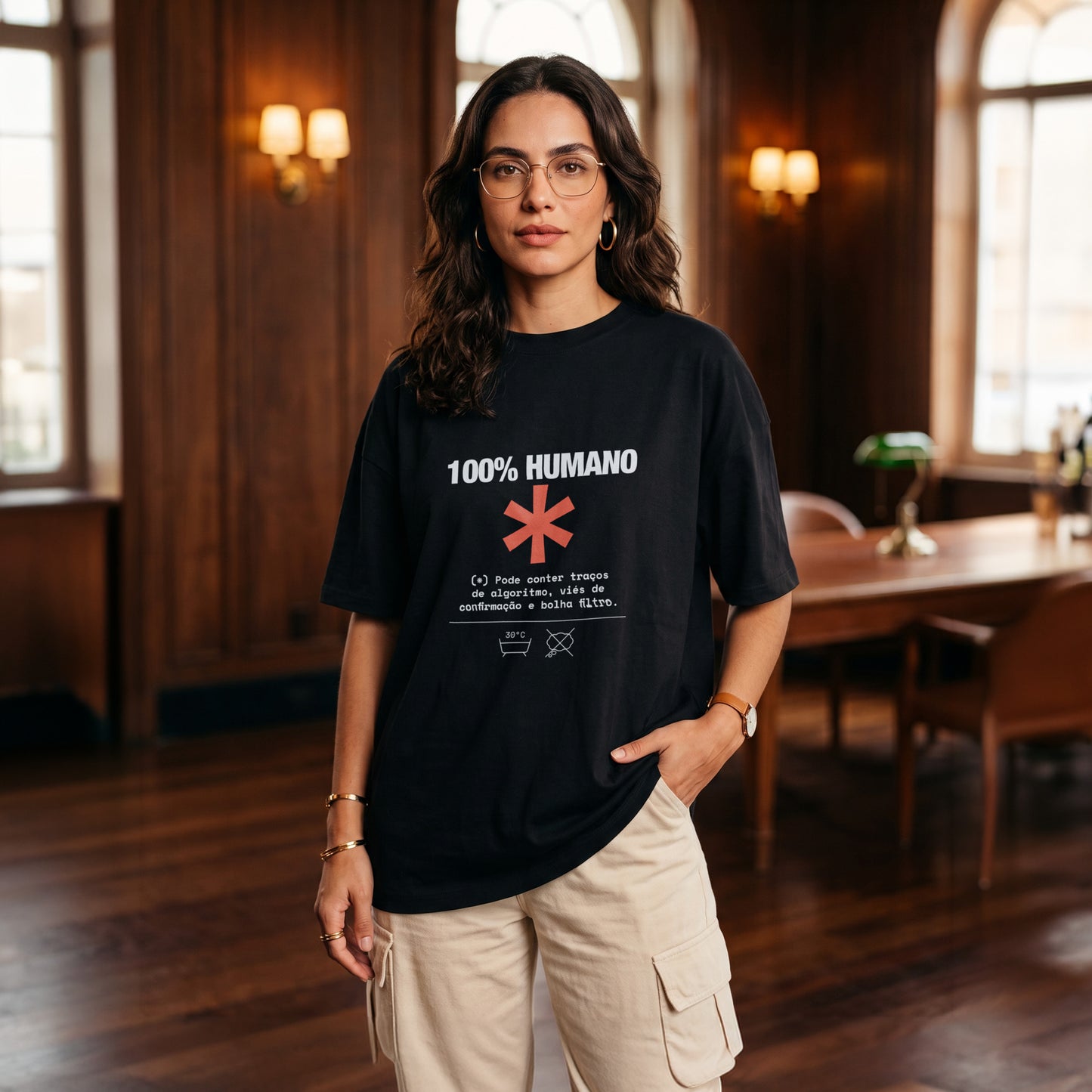 Camiseta Oversized Preta Unissex - Decomposition Label