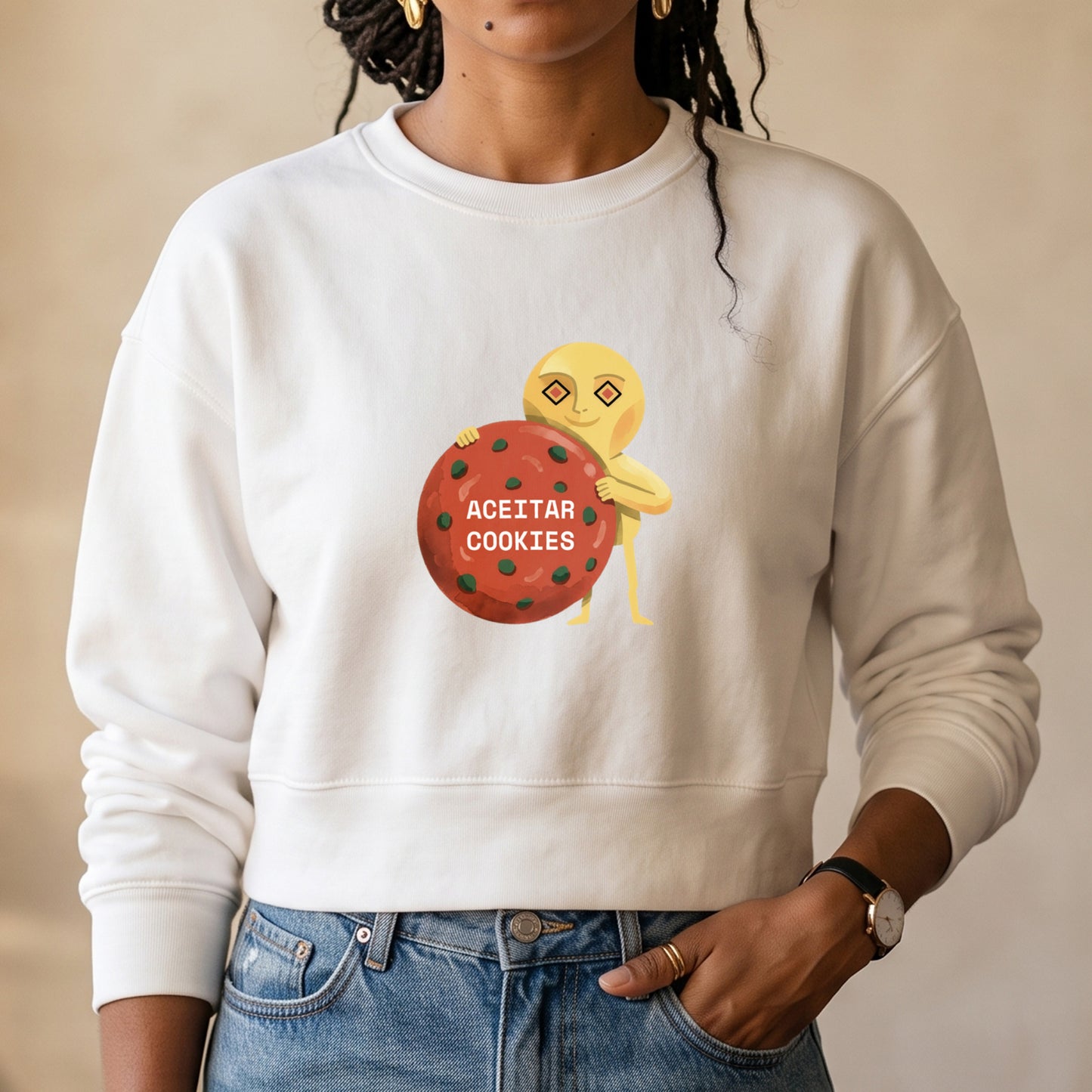 Moletom Cropped Branco - Candy Click