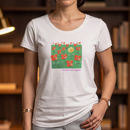 Camiseta Branca Feminina - Padrão Sincopático