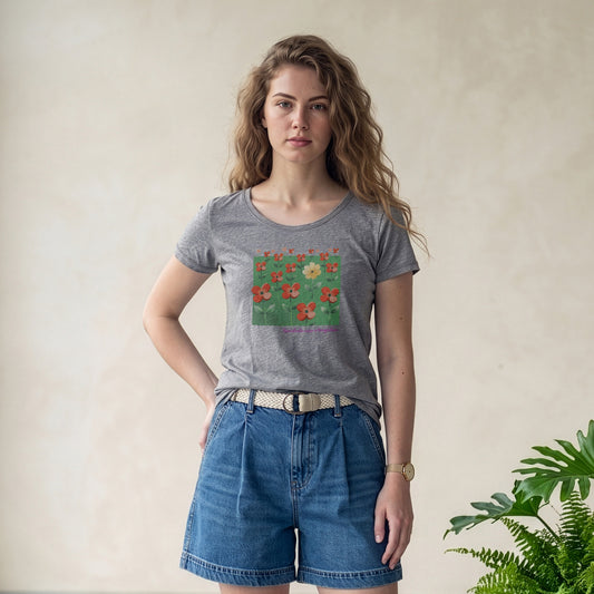 Camiseta Cinza Feminina - Padrão Sincopático