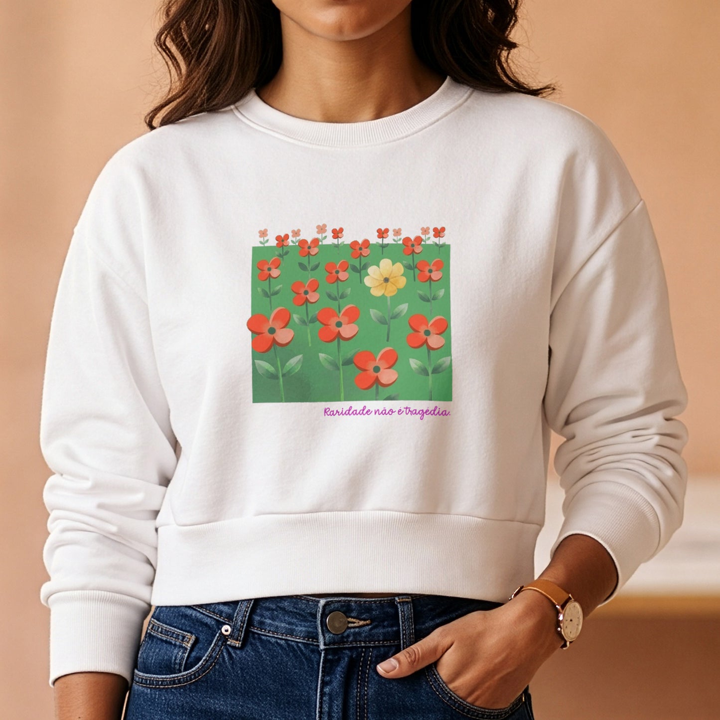 Moletom Cropped Branco - Padrão Sincopático