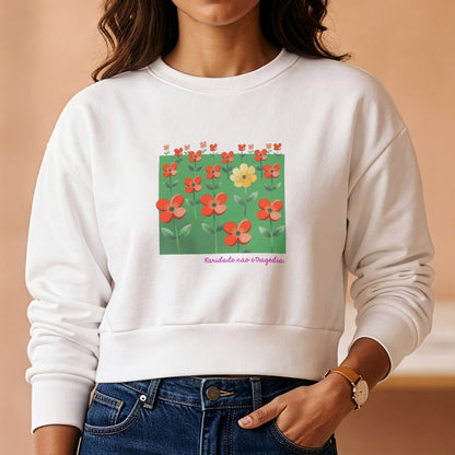 Moletom Cropped Branco - Padrão Sincopático