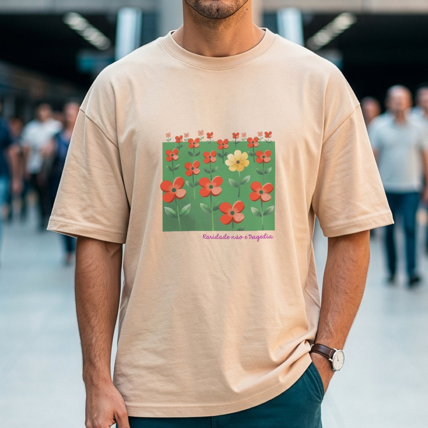 Camiseta Oversized Nude Unissex - Padrão Sincopático