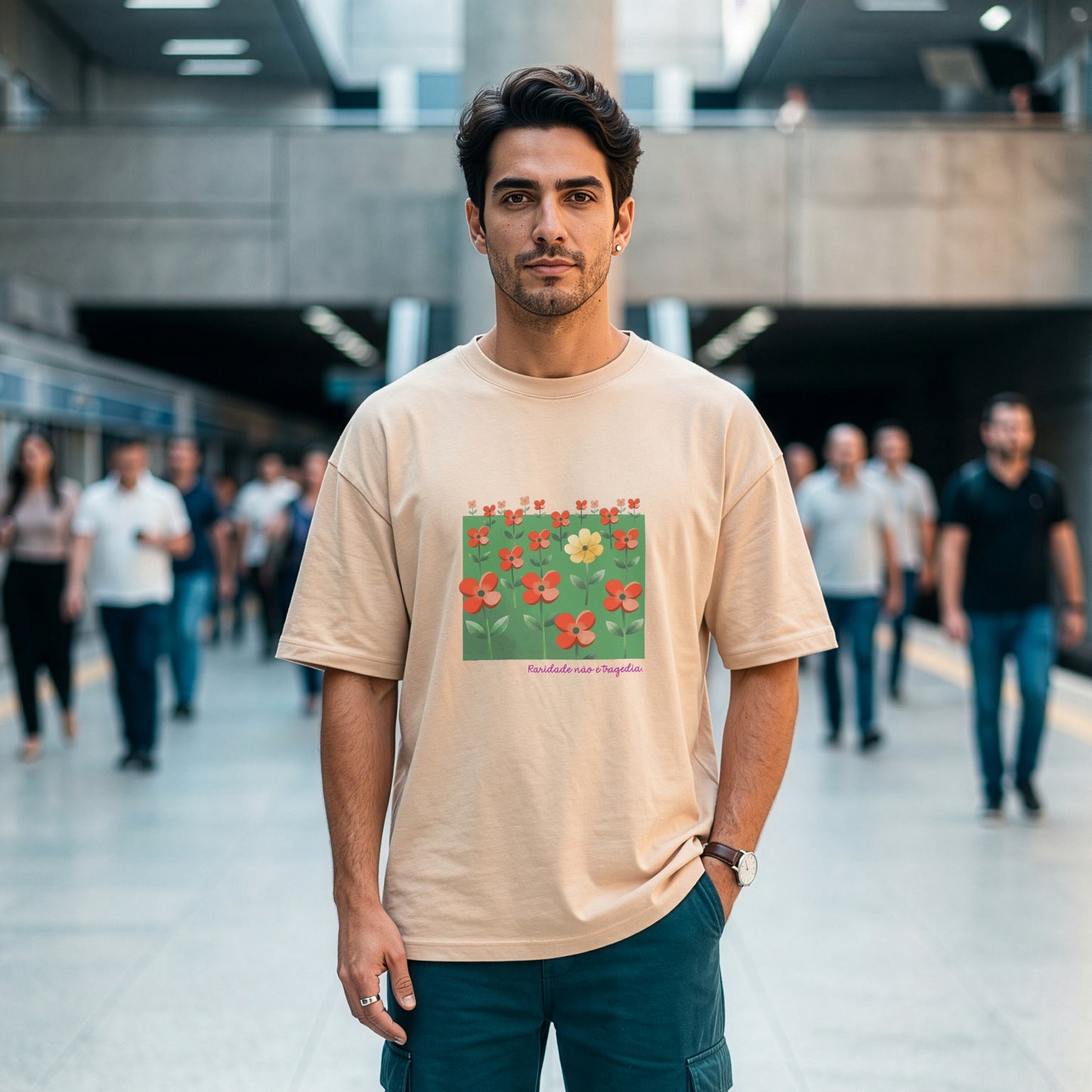 Camiseta Oversized Nude Unissex - Padrão Sincopático