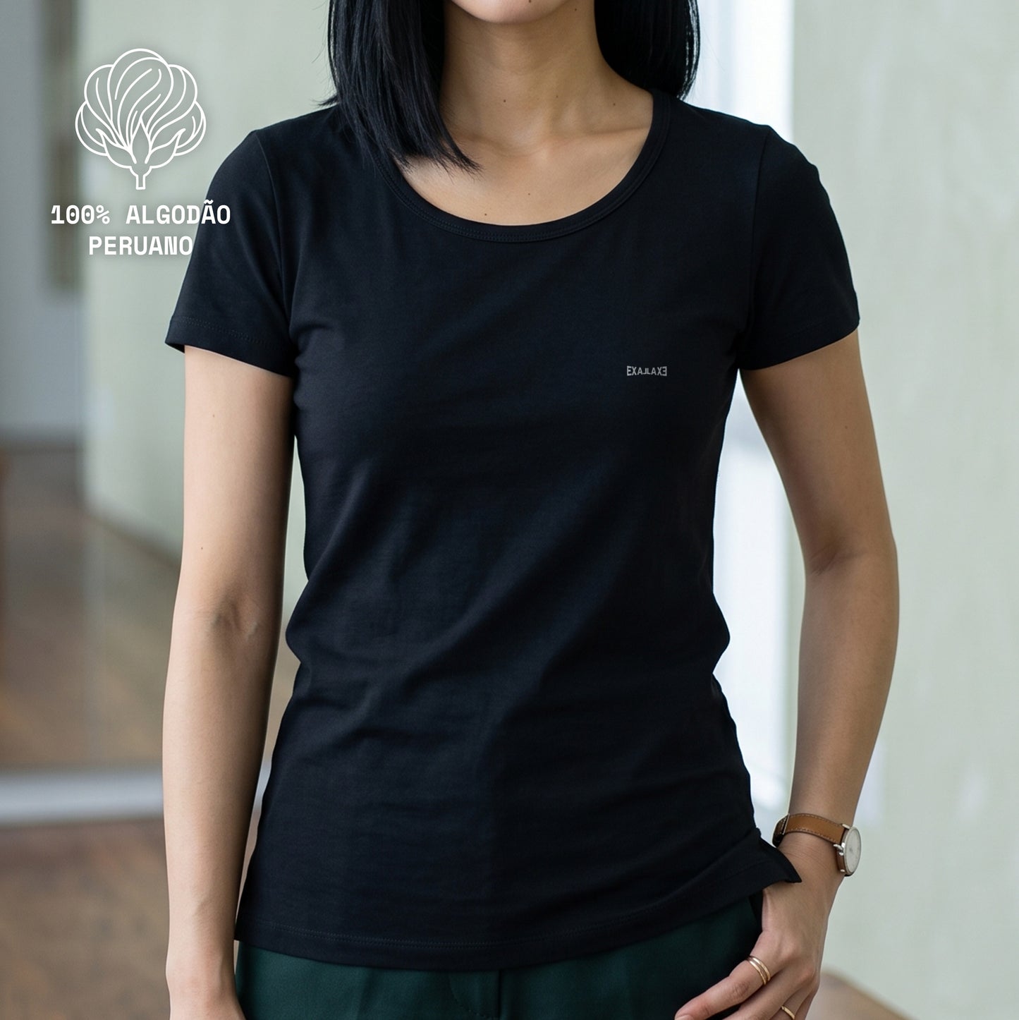 Camiseta Preta PIMA Feminina - Anonymous Manifest