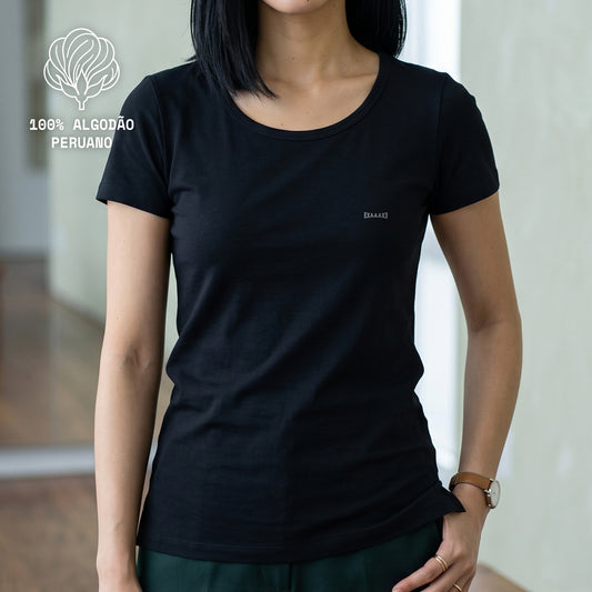 Camiseta Preta PIMA Feminina - Anonymous Manifest