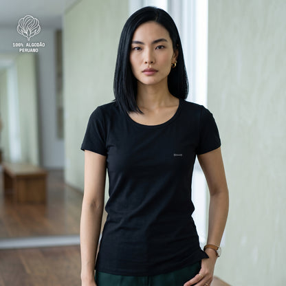 Camiseta Preta PIMA Feminina - Anonymous Manifest