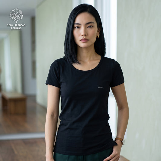 Camiseta Preta PIMA Feminina - Anonymous Manifest