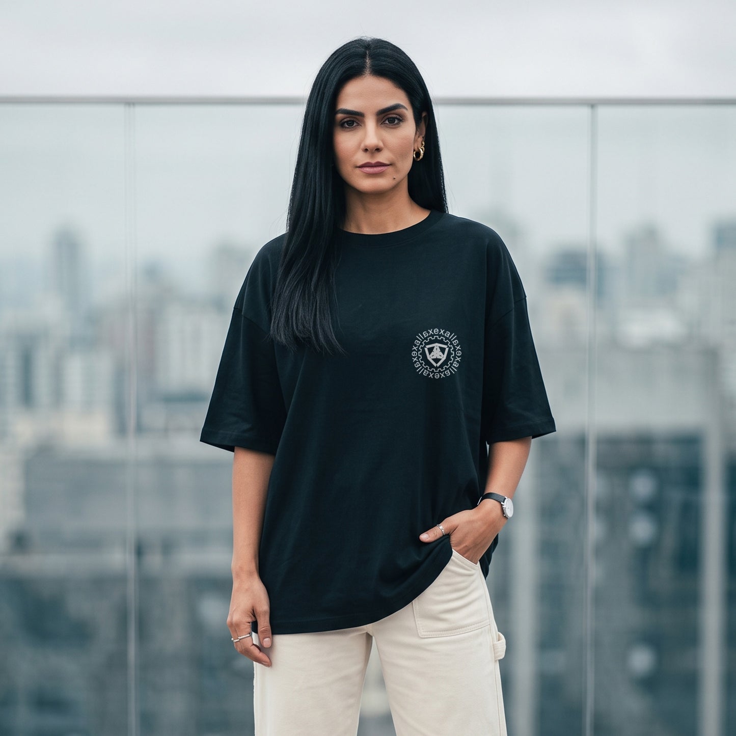 Camiseta Oversized Preta Unissex - Escape In
