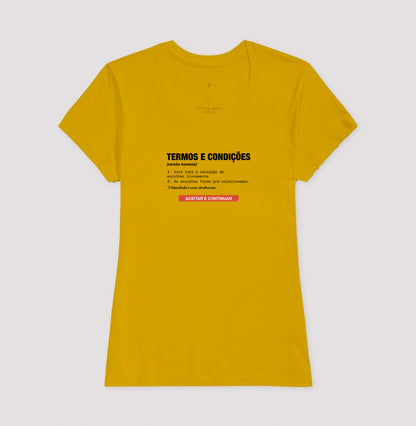 Camiseta Baby Look Mostarda - Default Honesto | Exallaxe