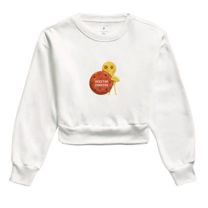 Moletom Cropped Branco - Candy Click | Exallaxe