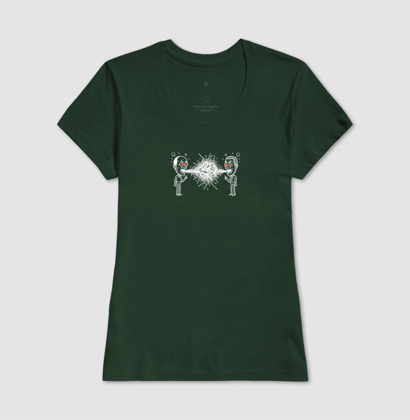 Camiseta Baby Look Verde - Eloquência Muda | Exallaxe