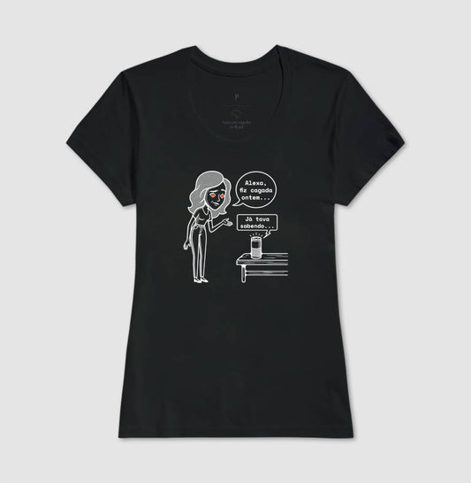 Camiseta Preta Feminina - Confissão Virtual