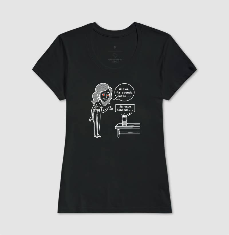 Camiseta Preta Feminina - Confissão Virtual