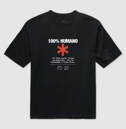 Camiseta Oversized Preta Unissex - Decomposition Label | Exallaxe