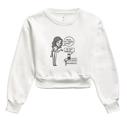 Moletom Cropped Branco - Confissão Virtual