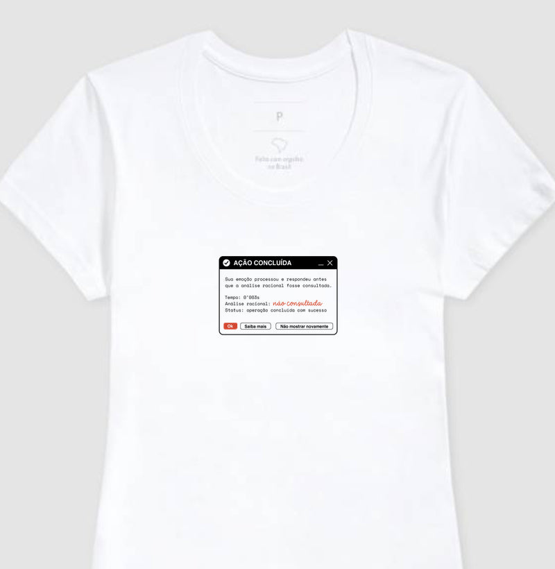 Camiseta Baby Look Branca - Indução Soberana | Exallaxe