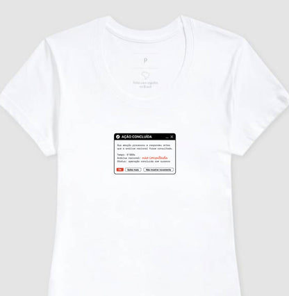 Camiseta Baby Look Branca - Indução Soberana | Exallaxe