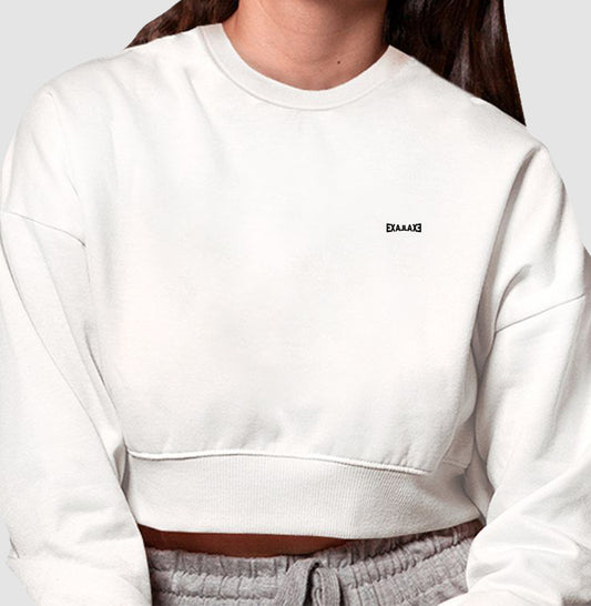 Moletom Cropped Branco - Anonymous Manifest | Exallaxe