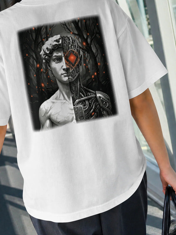 Camiseta Oversized Branca Unissex - Dav-A.I. | Exallaxe