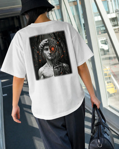 Camiseta Oversized Branca Unissex - Dav-A.I. | Exallaxe