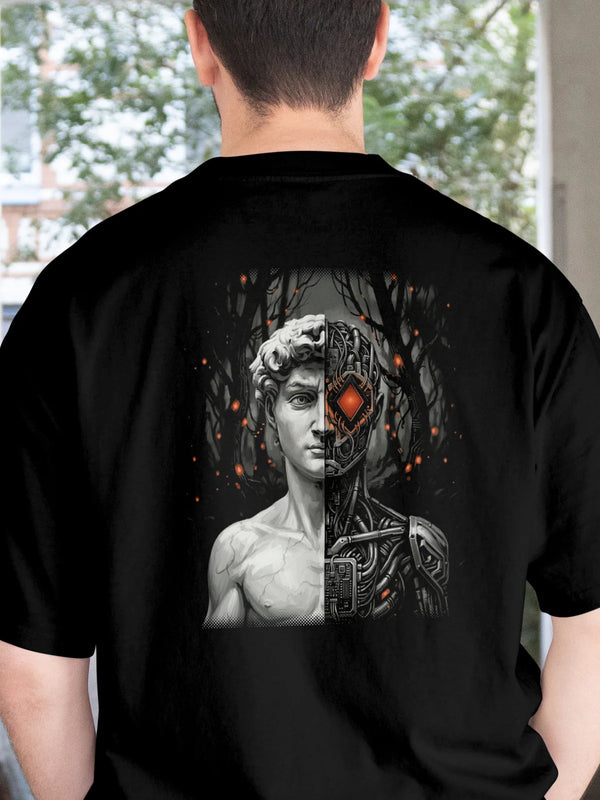 Camiseta Oversized Preta Unissex - Dav-A.I. | Exallaxe