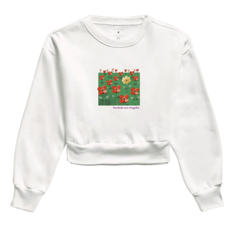 Moletom Cropped Branco - Padrão Sincopático | Exallaxe