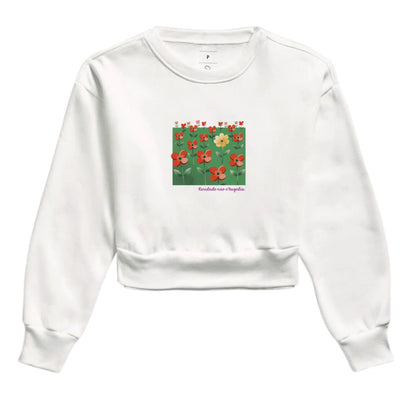 Moletom Cropped Branco - Padrão Sincopático | Exallaxe