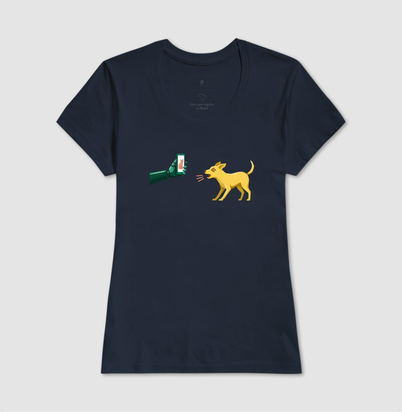 Camiseta Baby Look Azul - Pixel Instinto | Exallaxe