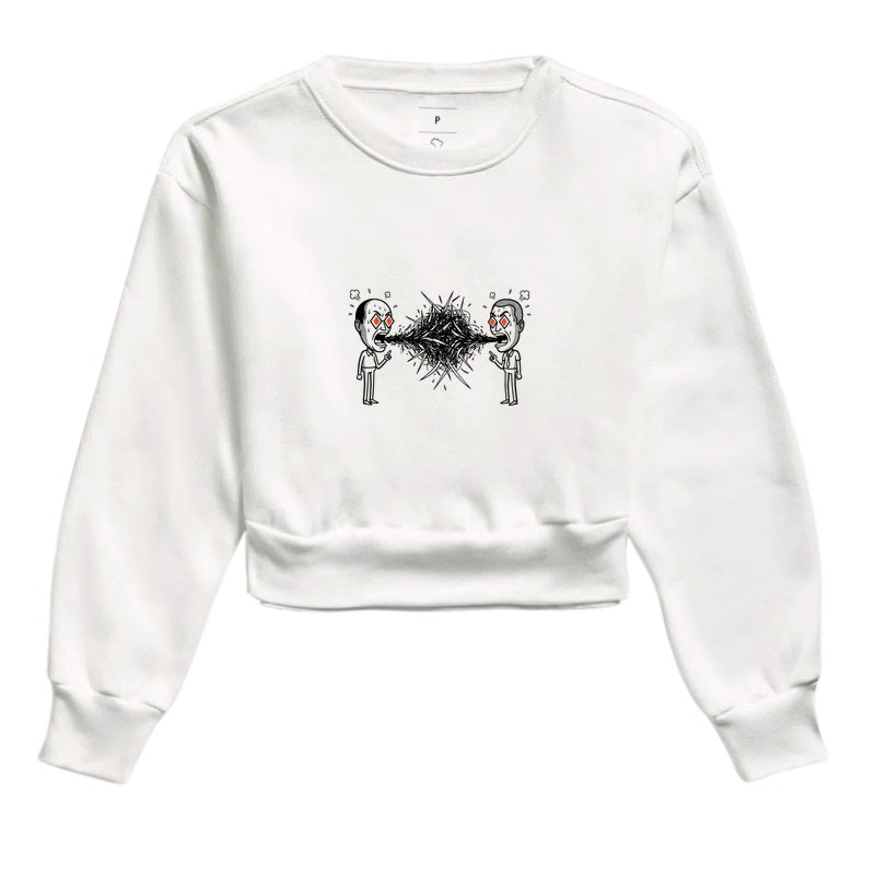 Moletom Cropped Branco - Eloquência Muda
