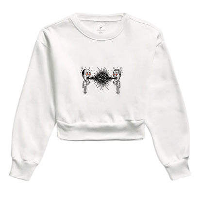 Moletom Cropped Branco - Eloquência Muda
