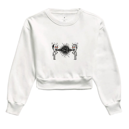 Moletom Cropped Branco - Eloquência Muda