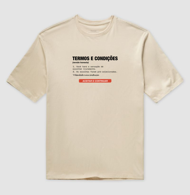 Camiseta Oversized Nude Unissex - Default Honesto | Exallaxe