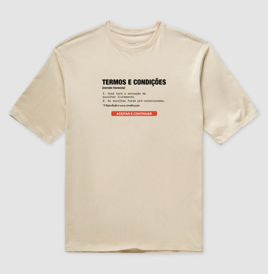 Camiseta Oversized Nude Unissex - Default Honesto | Exallaxe