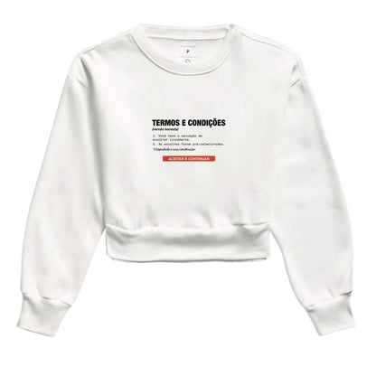 Moletom Cropped Branco - Default Honesto | Exallaxe